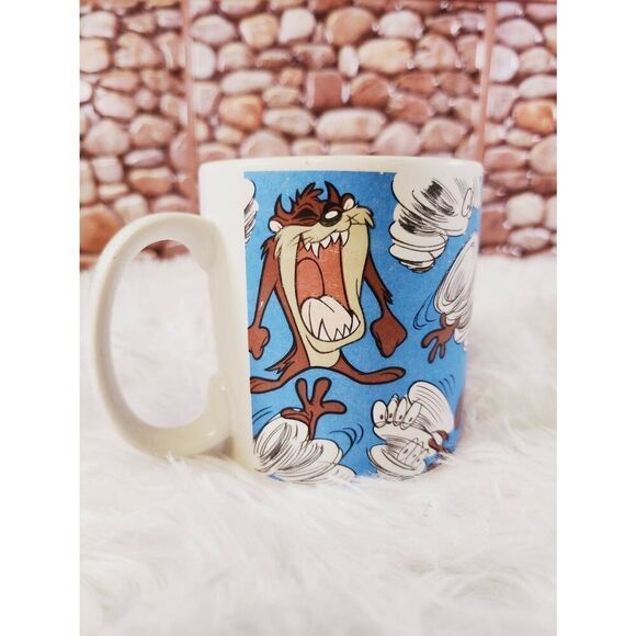 Vintage 1994 Looney Tunes Blue Taz Tasmanian Devil Applause 12oz Coffee Mug - Picture 4 of 8